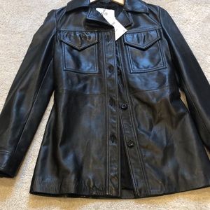 NEW ZARA BLACK LEATHER JACKET